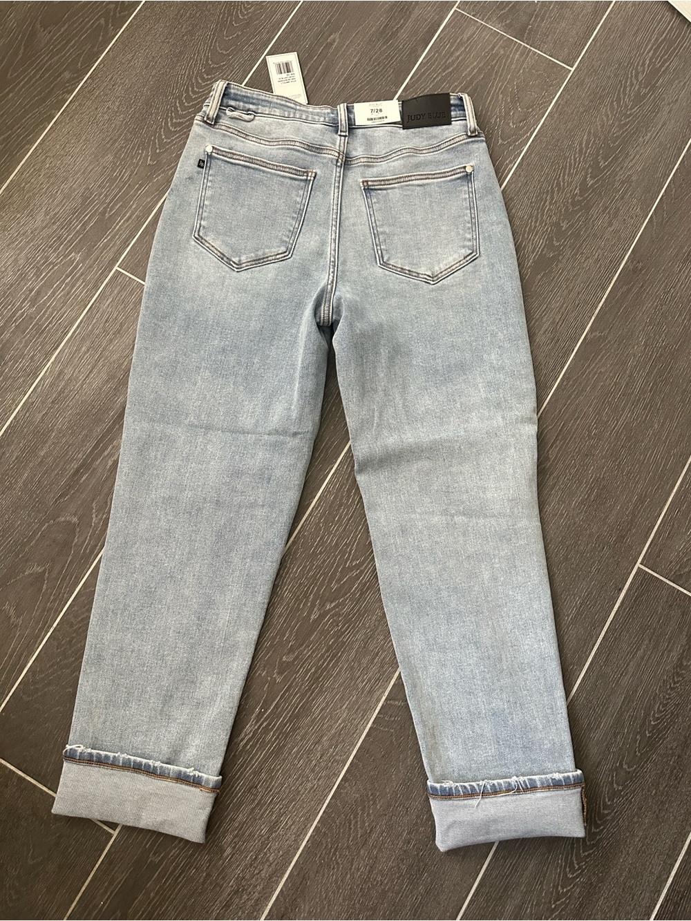 NWT Judy Blue Women's Mid-Rise Boyfriend Distressed Jeans 7/28 - Picture 4 of 4